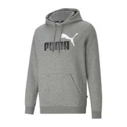 Puma Essential+ 2 Colour Big Logo Mens Hoodie Grey
