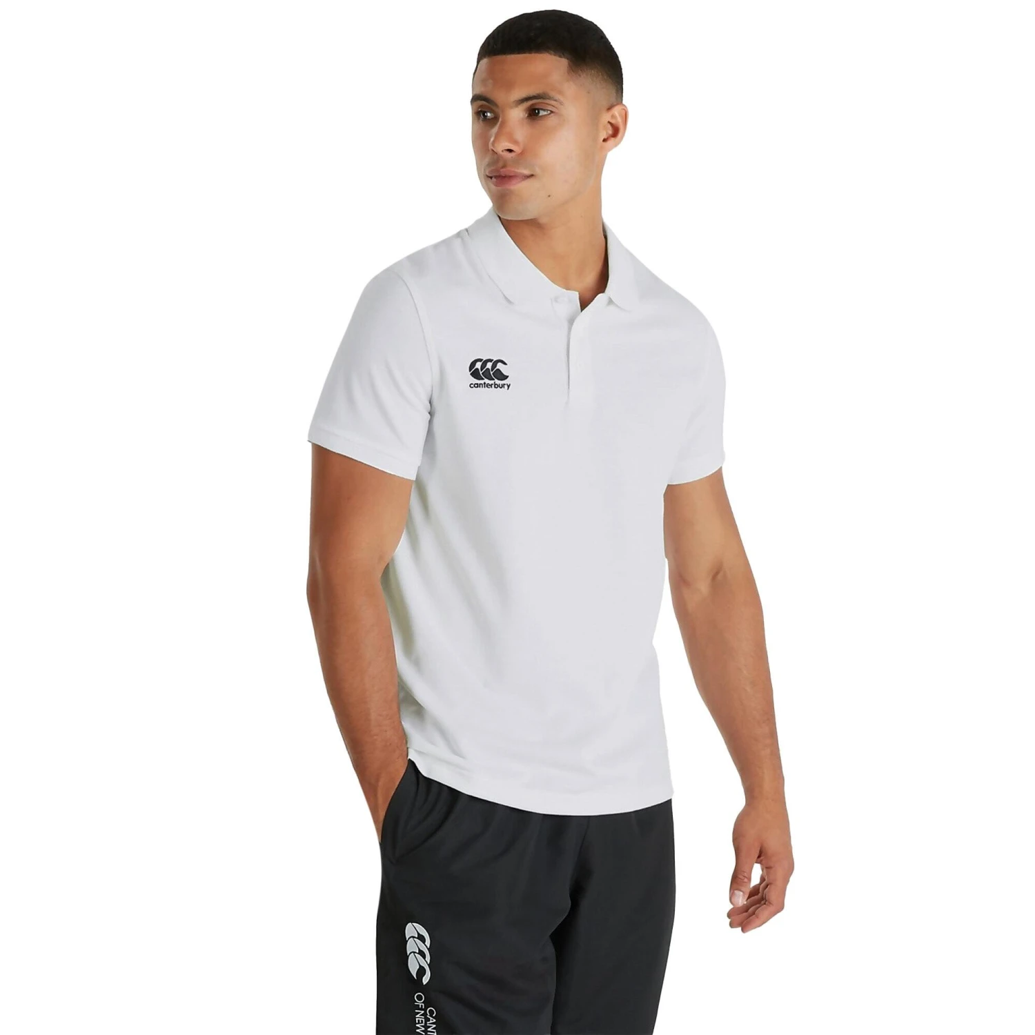Canterbury Mens Waimak Short Sleeve Pique Polo Shirt (Black) - Image 14