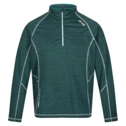 Regatta Mens Yonder Quick Dry Moisture Wicking Half Zip Fleece Jacket (Pacific Green)