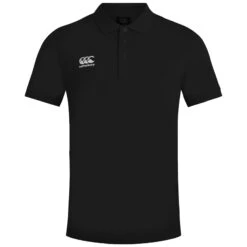 Canterbury Mens Waimak Short Sleeve Pique Polo Shirt (Black)