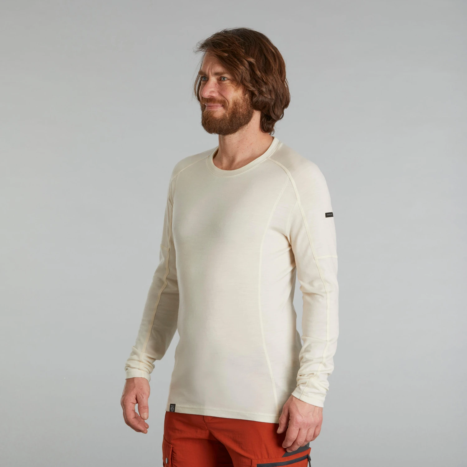 Men's Long-sleeve Undyed Merino Wool T-shirt - Image 2