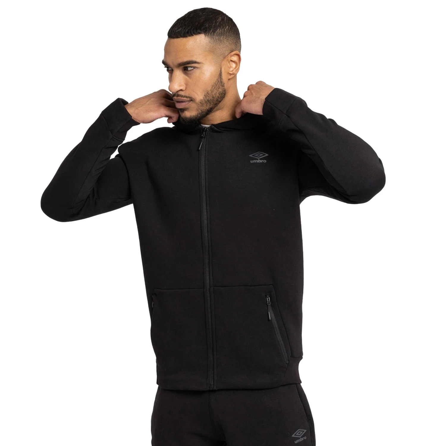 UMBRO Mens Pro Elite Fleece Jacket (Black) - Image 4