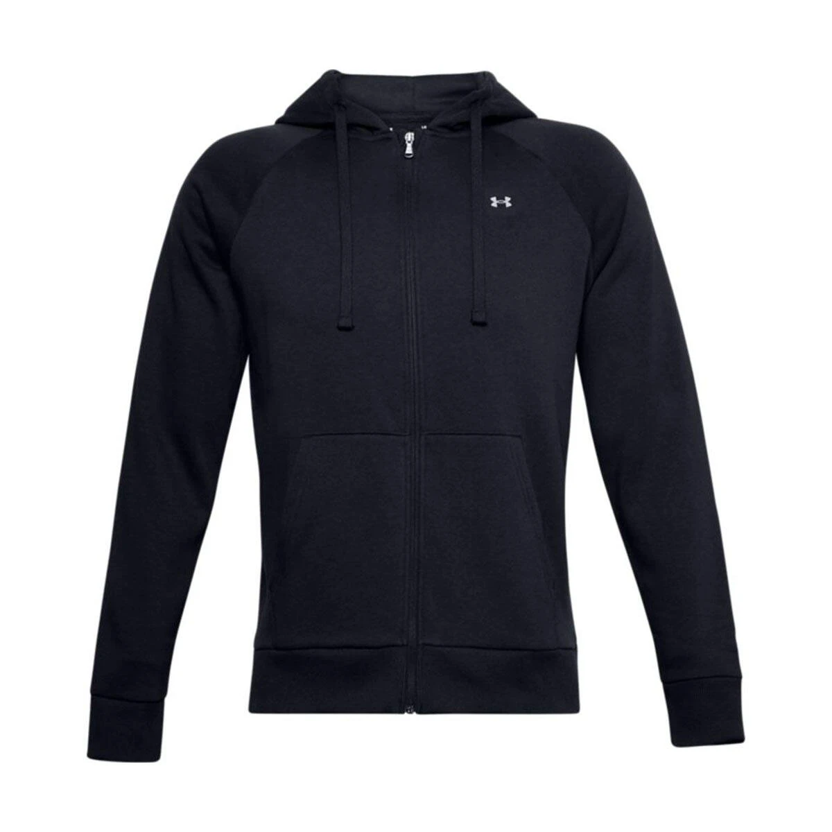 Under Armour Mens Rival Fleece Full Zip Hoodie (Black/Onyx White)