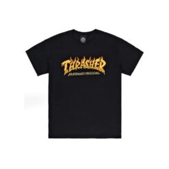 Thrasher Fire Logo S/S Tee Black Medium