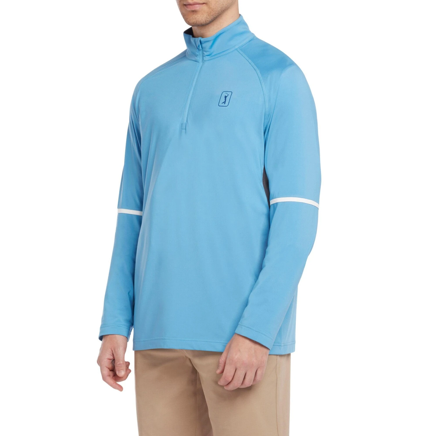 Mens Quarter Zip Base Layer Top (Grey) - Image 7
