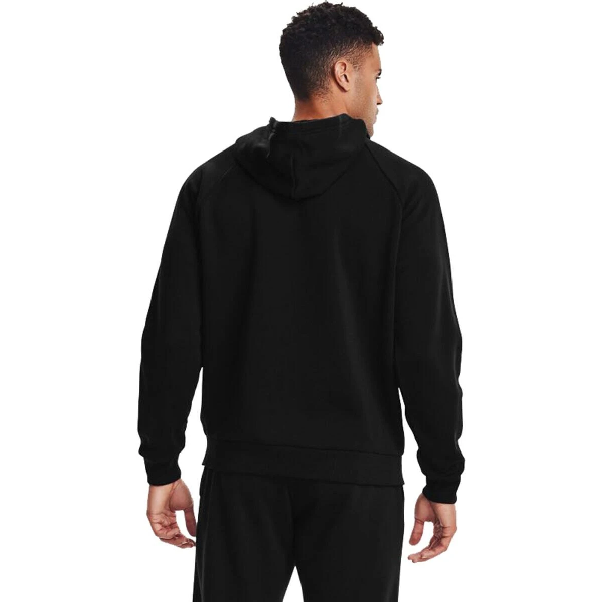 Under Armour Mens Rival Fleece Full Zip Hoodie (Black/Onyx White) - Image 3