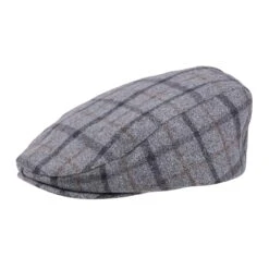 Regatta Mens Acre Checked Tweed Flat Cap (Grey)