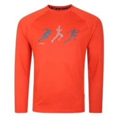 Dare 2b Mens Righteous III Running LongSleeved TShirt (Trail Blaze Red)